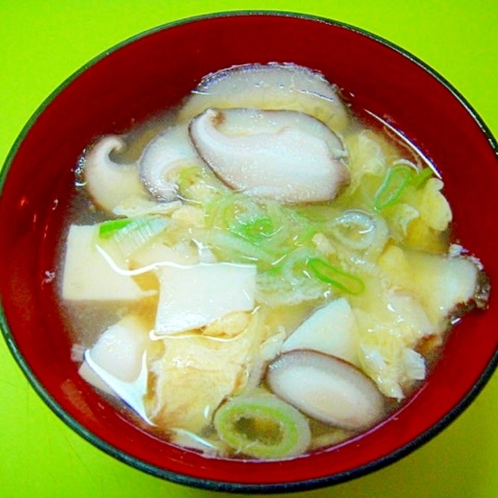 豆腐と椎茸ネギのかき玉汁